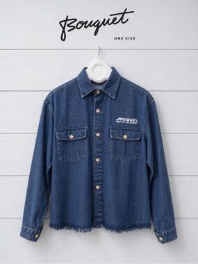 BOUQUET “Best of the Bunch” Blue Denim Button-Up Jacket – One Size S to L